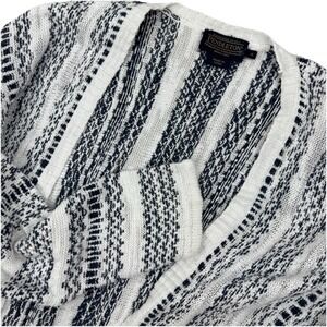PENDLETON Womens Long Sleeve Sweater Cardigan Blue/White Woven‎ Cotton/Linen - S